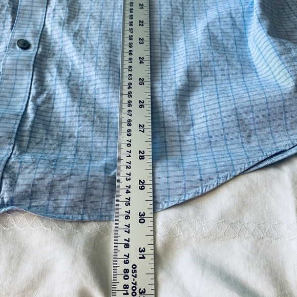 DKNY Men's Blue Rectangle Check Print Long Sleeve Button Up Shirt Size‎ XL - Picture 11 of 12